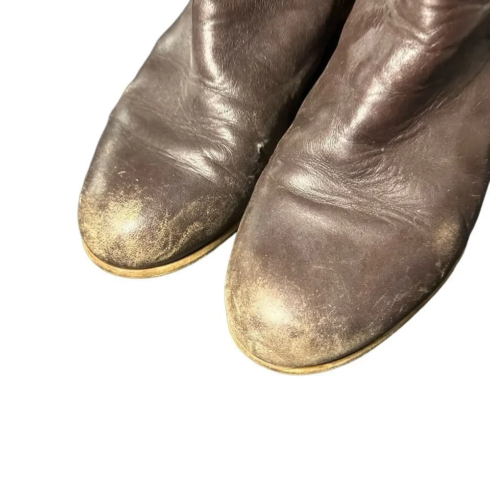 UGG Australia Amberlee Espresso Leather Equestrian Style Boots, Size 9.5